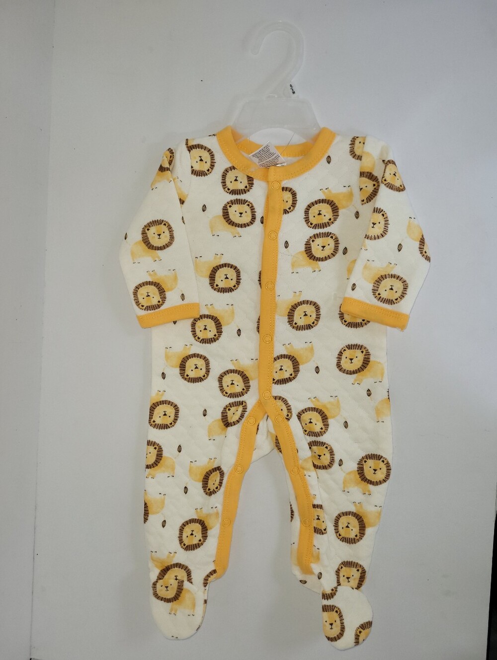Little Beginnings Size 0-3 Months Yellow Lion Print Baby Footed One-Piece NEW